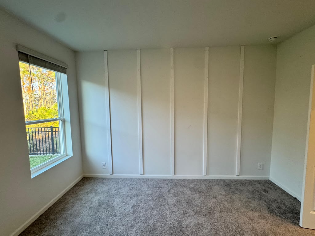 Wall before the board and batten installation